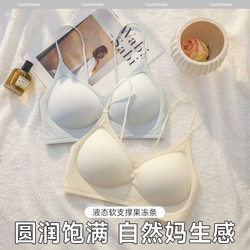 Summer thin breathable underwear, supporting push up bra, sexy straps, wireless bra