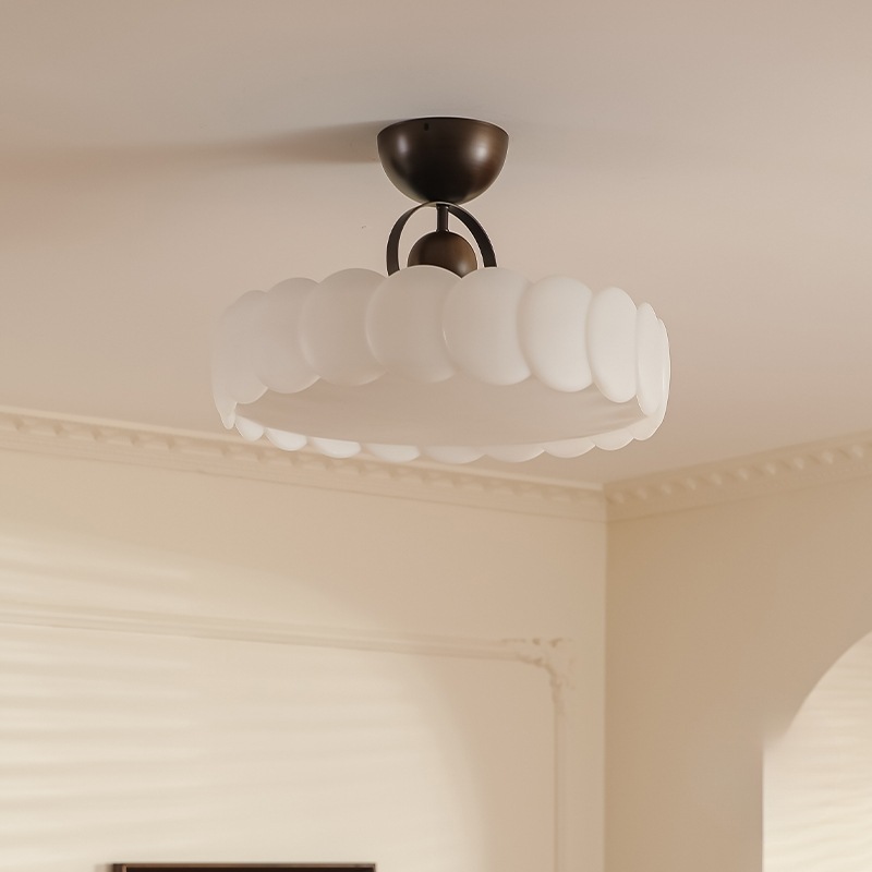 lámpara de techo del dormitorio medieval crema viento dormitorio principal lámpara de la casa de la princesa diseñador moderno simple lámpara de estudio sentido avanzado