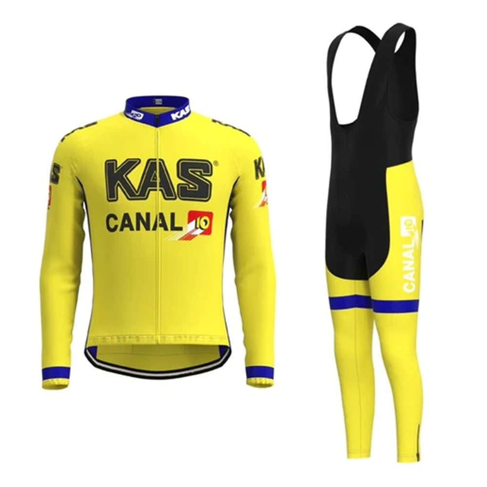 KAS Men's Bike Riding Suit suit, Jersey Long Sleeve Wool Road Outdoor Bike Riding Suit suit