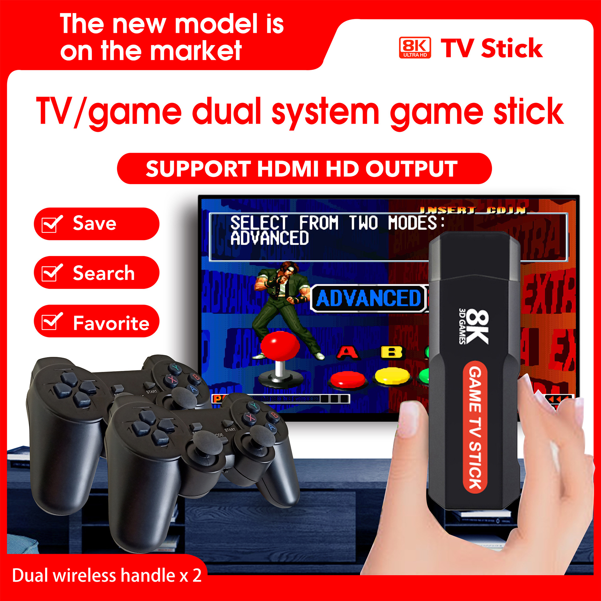 Q9 Dual-System Controller Tv Game Console Android Tv Box Set-Top Box 8K High-Definition 3D