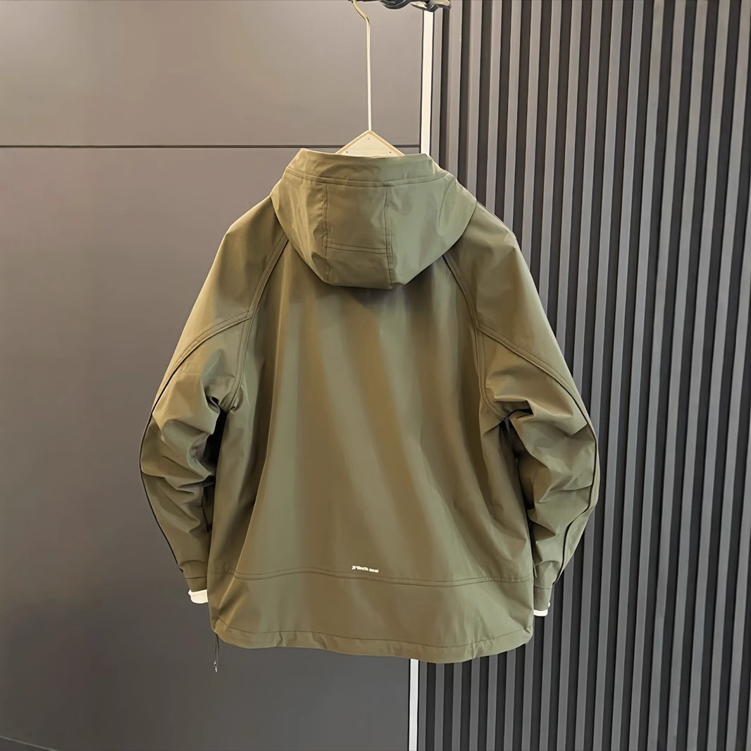Heren jas met capuchon lente herfst casual windjack sportief_voghion.com