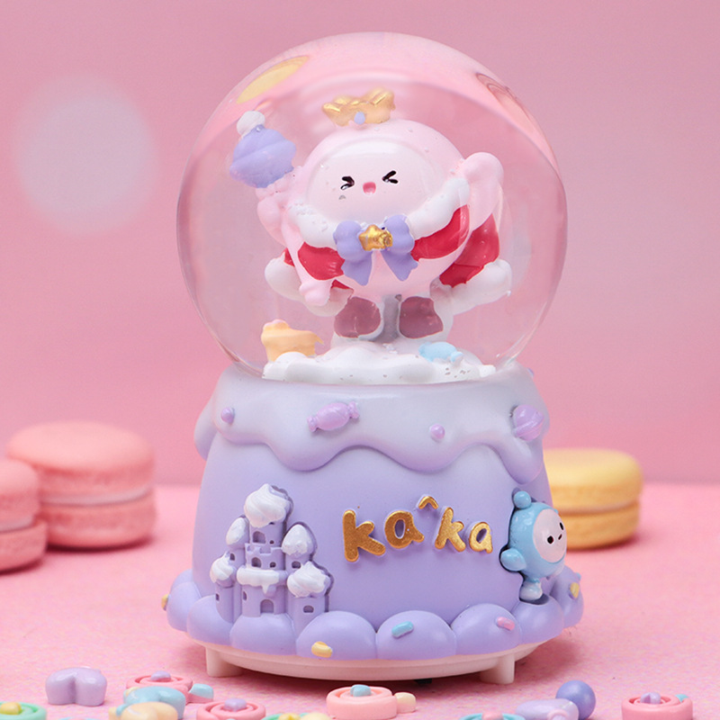 Cute Egg Party Crystal Ball Music Box Creative Niños Estudiantes Regalo Brillante Snow Music Box Boutique