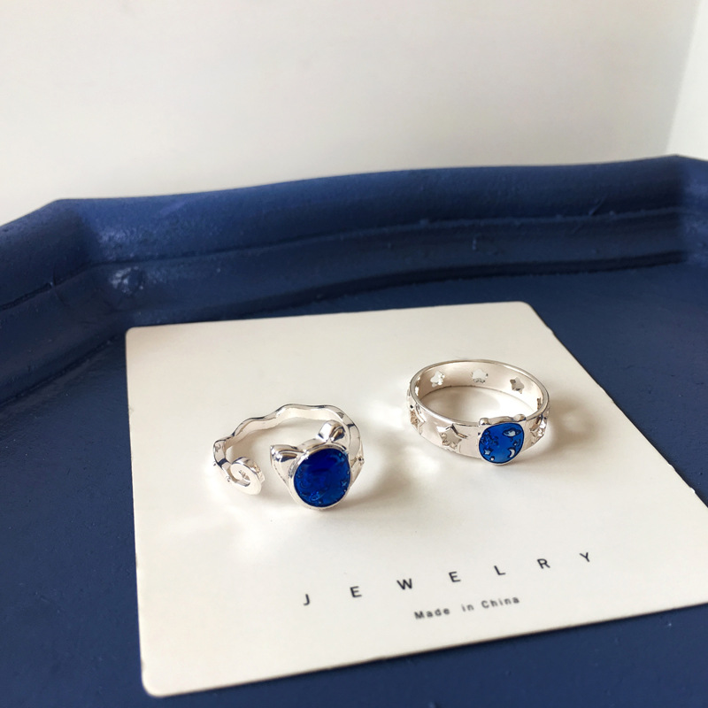 日韩可爱少女小猫咪滴油指环唯美简约星星戒指气质时尚学生手饰|ru