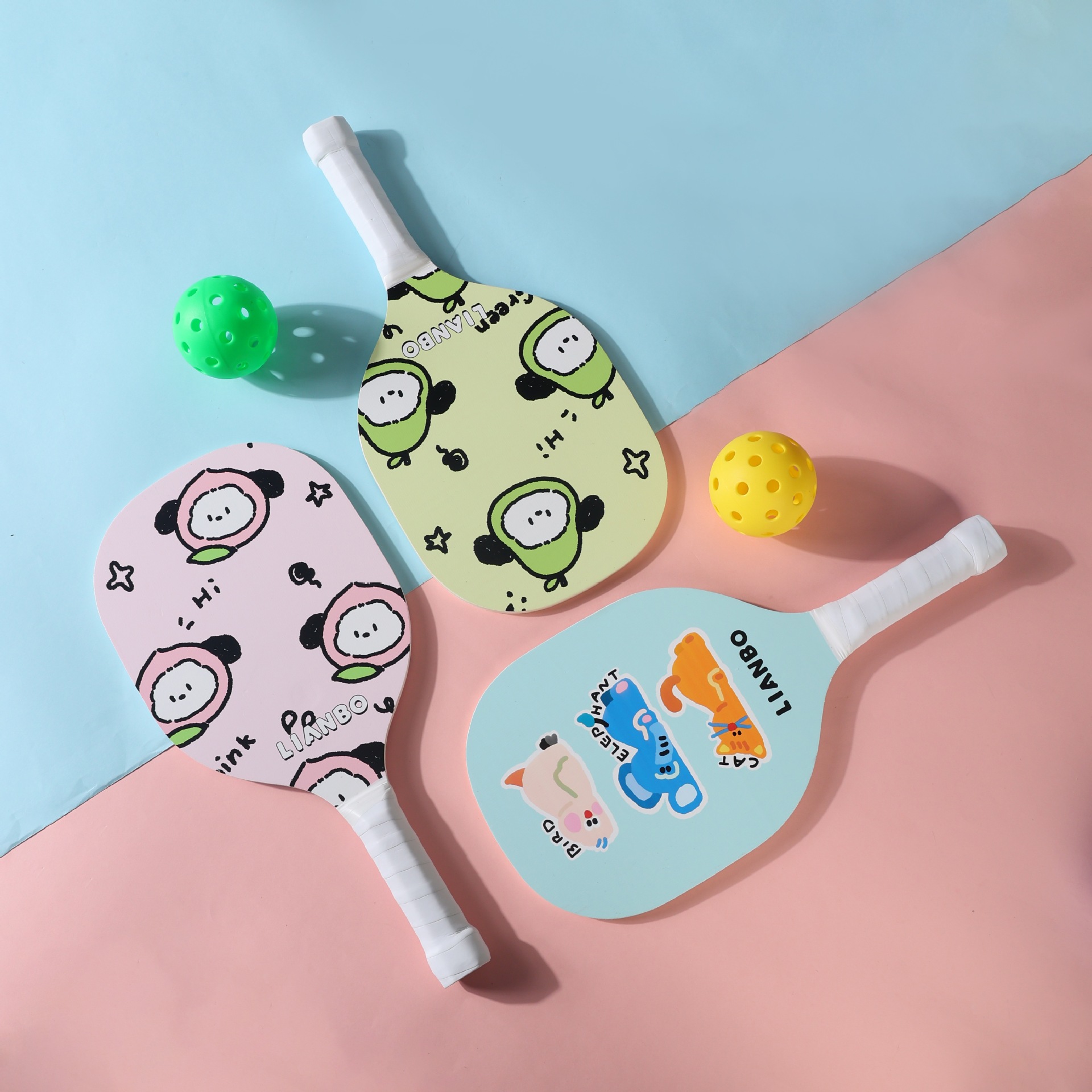 Lianbo Cross-Border Wholesale Pickleball Racket Pickleball Kidsren Adult Family Sports Cartoon Racket Pickleball