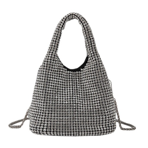 Full Diamond Bag for Women 2024 Summer Korean Style Dinner Handbag Temperament Versatile Vegetable Basket Wrist Crossbody Bag