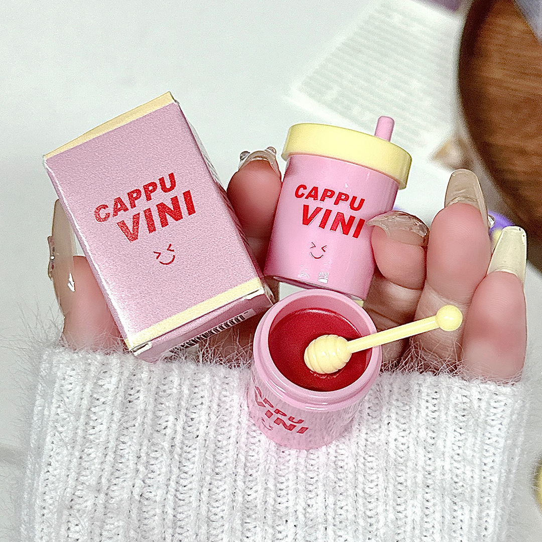 Cappuvini Taotao paja taza labio congelado agua luz hidratante espejo color sólido lápiz labial miel lápiz labial brillo labial