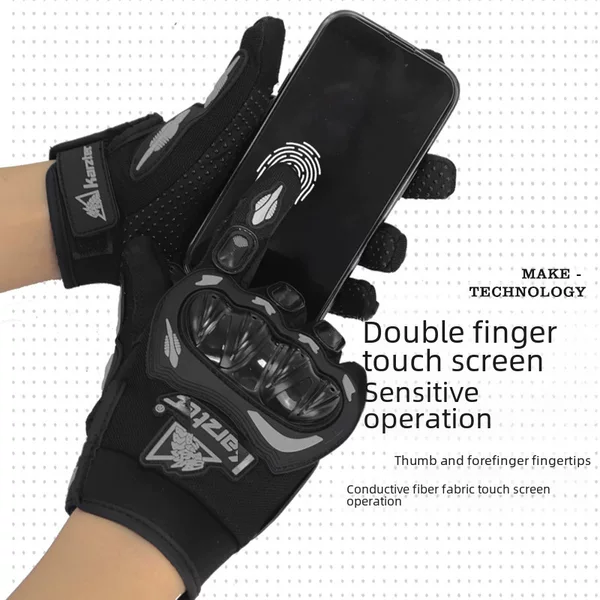 Full-Finger Motorcycle Gloves, Summer and Winter Models, Touchscreen-Compatible, Windproof, Half-Finger Riding Gloves, Outdoor Climbing, Multi-Purpose Protection