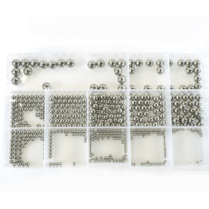 Alta calidad 600 unids acero inoxidable 304 bola de acero 1.0-8.0 combinación en caja traje de comercio exterior transfronterizo