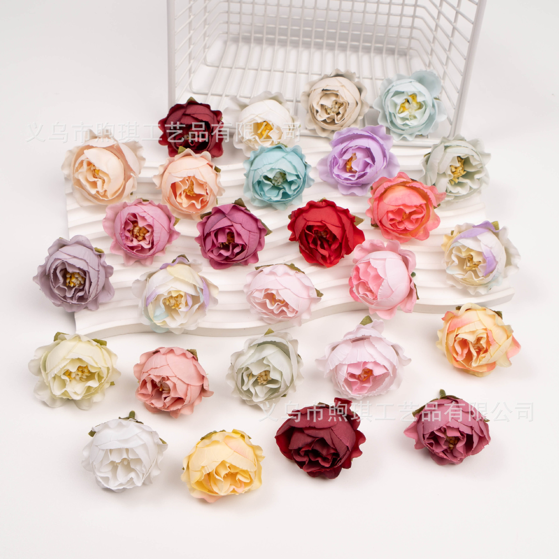 Simulation rose head European retro tea bud diy production wrist flower material home clothing decoration wedding