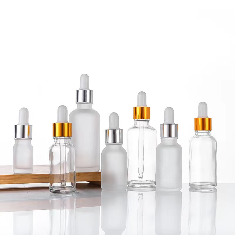 卸売り透明ガラススポイト瓶フロスト精油瓶10ml化粧品分注原液瓶小薬瓶空瓶|undefined