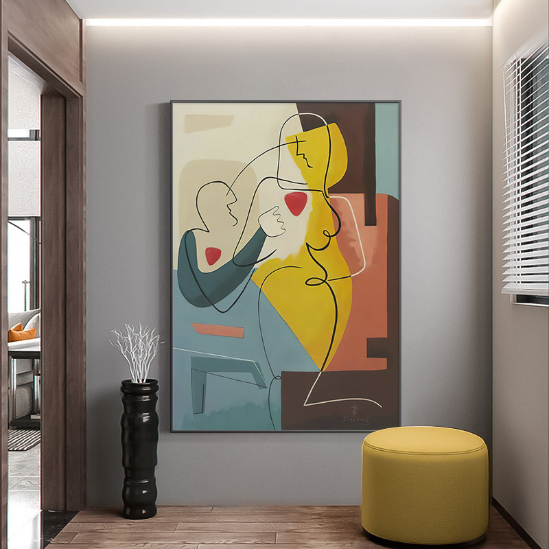 Picasso Abstract Hallway Hanging Painting Creative Art Large Corridor Aisle Murals Modern Simple Living Room Decorative Painting