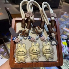 Douyin 人気の純金ラブブキーホルダーラブブ猫の爪携帯電話チェーンバッグペンダント車のペンダントガールフレンド用