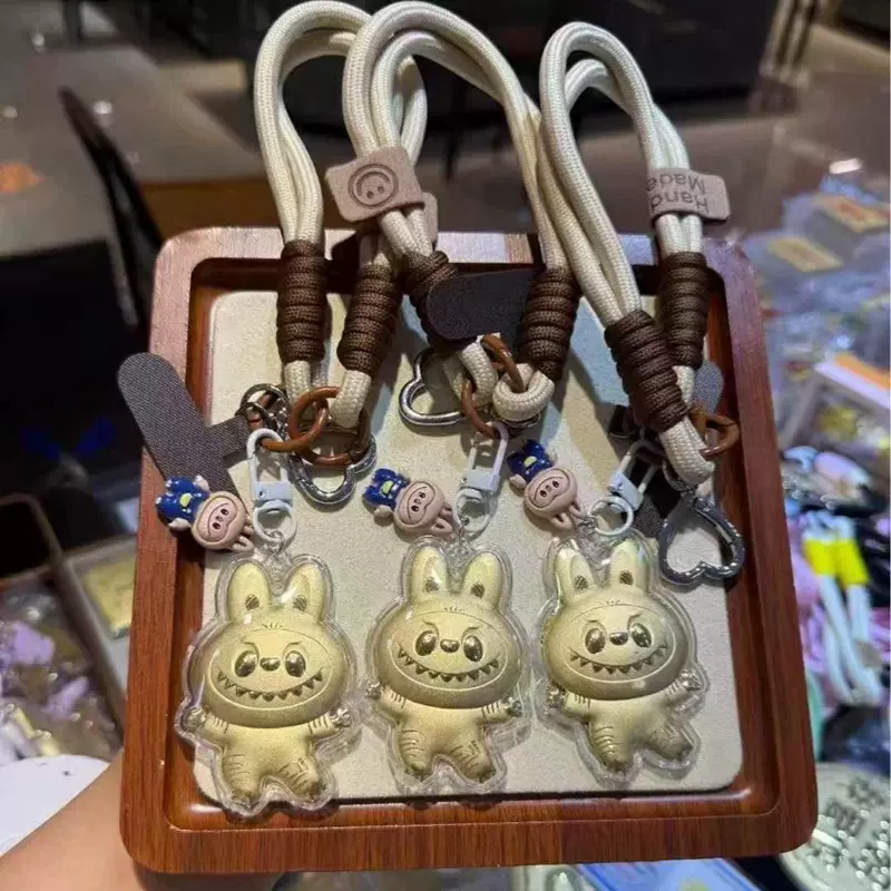 抖音爆款足金拉布布钥匙扣labubu猫爪手机链包包挂件车挂饰送女友