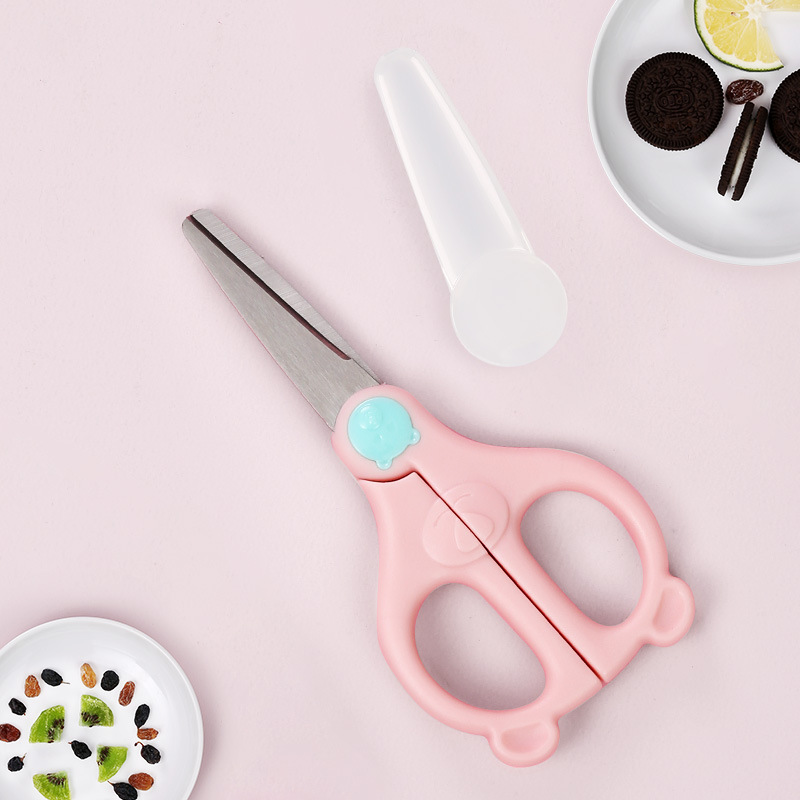 Tijeras de cerámica para bebés en stock tijeras de cerámica para bebés tijeras de alimentos tijeras para bebés caja de almacenamiento portátil cortador de verduras cortador de carne sin
