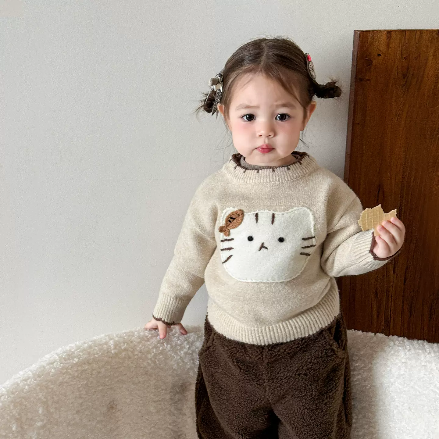 蔗梨童装女童毛衣针织衫冬装2025新款洋气儿童打底衫一岁宝宝衣服