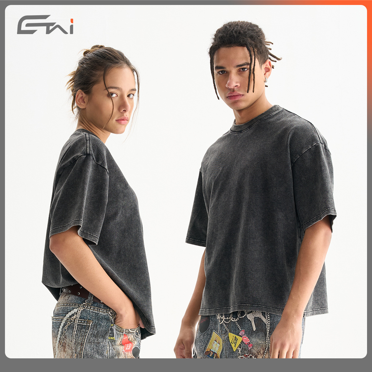 ETAI para hombre | Camiseta de manga corta de algodón de sarga de punto para hombre de la marca de moda para hombre Camiseta retro lavada de alta calidad para hombre
