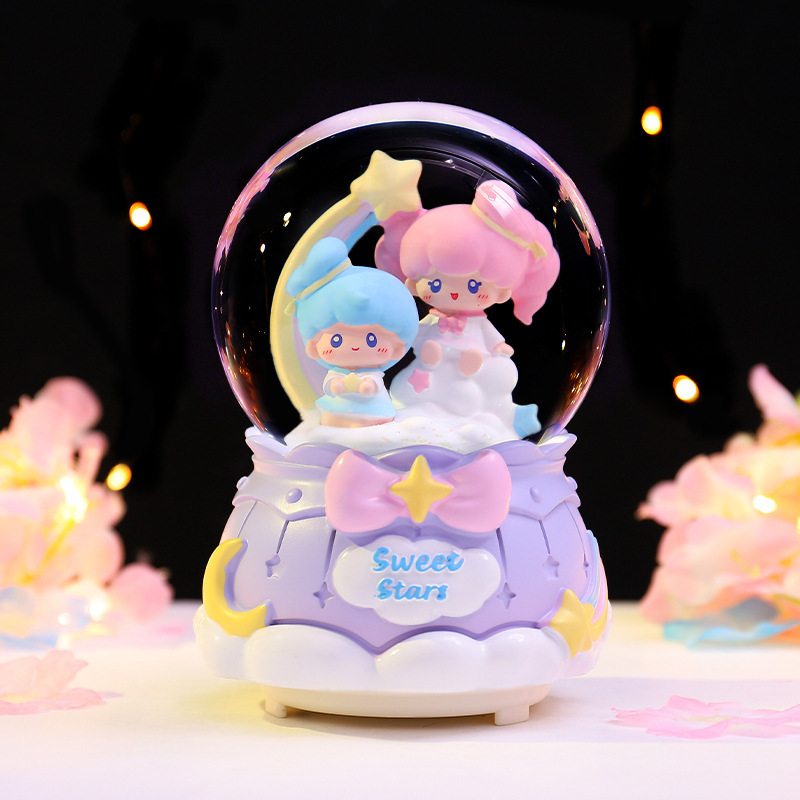 卡通水晶球发光小夜灯星空情书家居桌面摆件儿童生日礼物小礼品|undefined