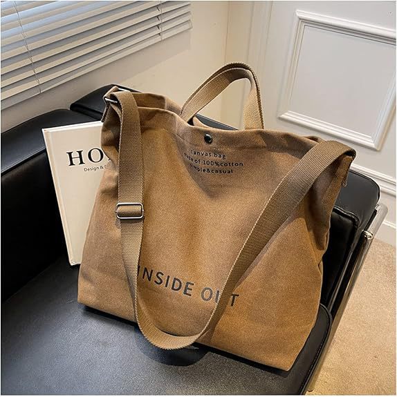 2025 New Women's Canvas Handbag Korean Style Casual Shoulder Work Bag Crossbody Top Handle Handbag