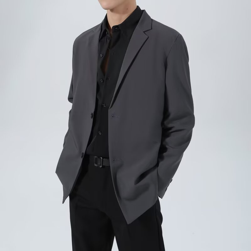 2026 chaqueta de moda coreana para hombres guapo suelto estilo de Hong Kong chaqueta de traje para hombres primavera y otoño traje casual universal