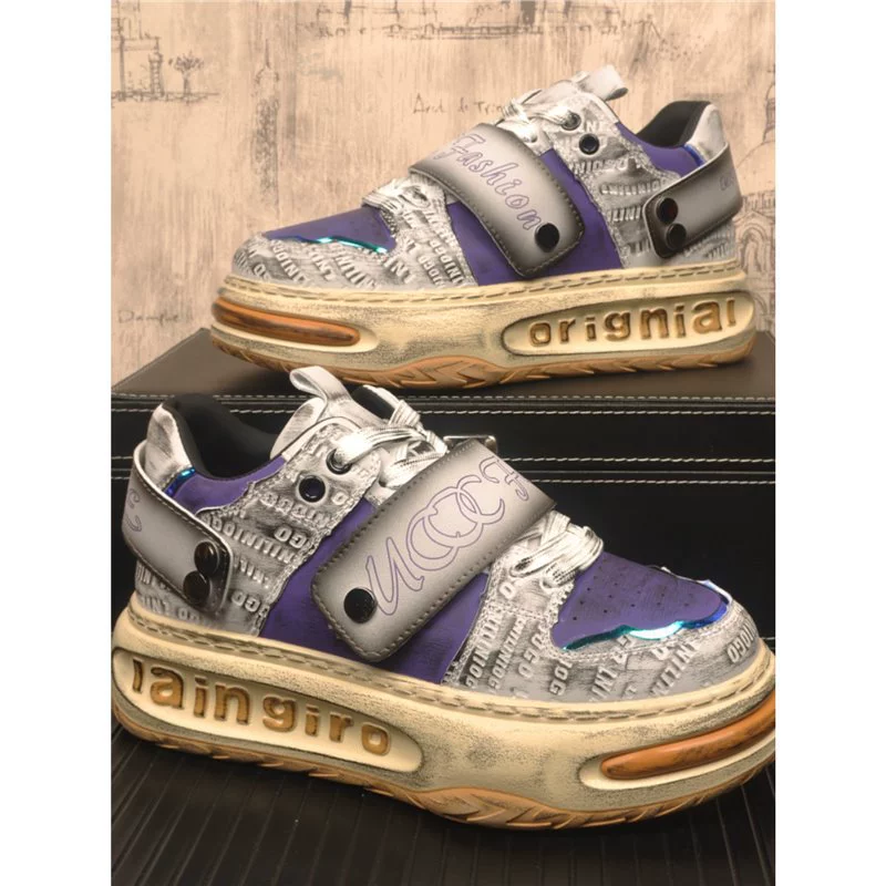 Молодежная мода мужская корейская спортивная повседневная кожаная обувь