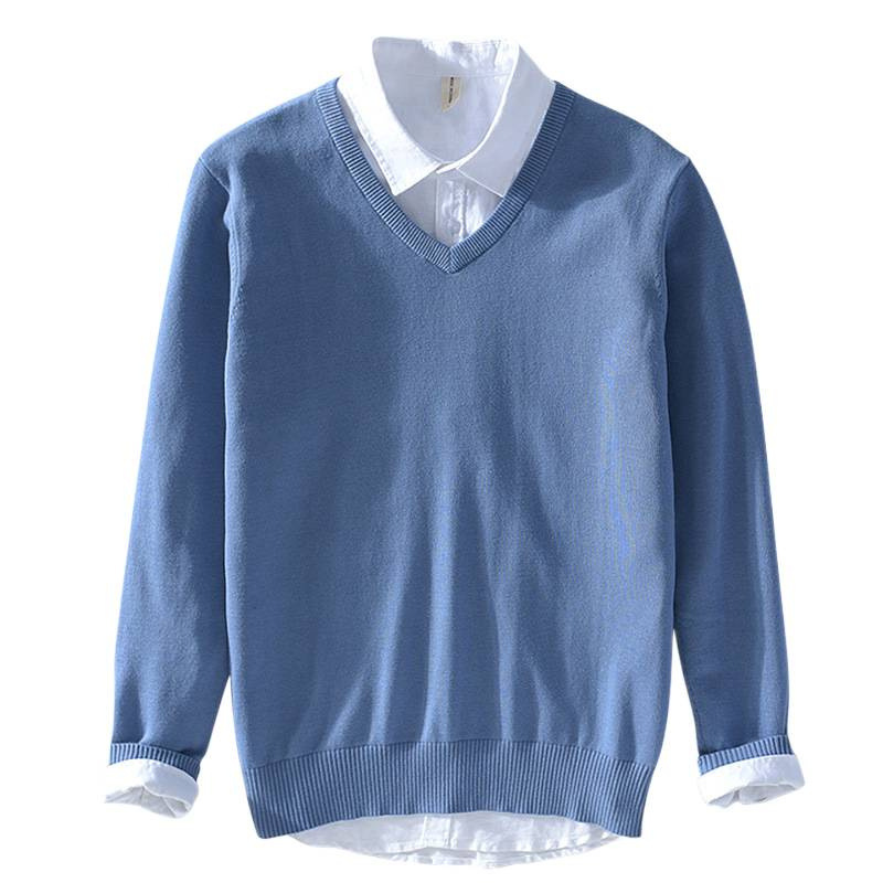 8508 Amerikanischer Business-Pullover mit V-Ausschnitt, trendiges Herren-Hemd für junge Leute, figurbetonter Strickpullover mit Herzausschnitt für Herren_voghion.com