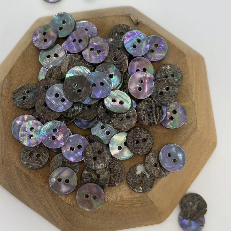 Abalone Shell Flat Two-Eye Buckle, Extremely Empty Purple Wool Sweater, Natural Shell Buckle, Fashionable Abalone Shell Flat Two-Eye Buckle, Extremely Empty Purple Wool Sweater, Natural Shell Buckle, Fashionable