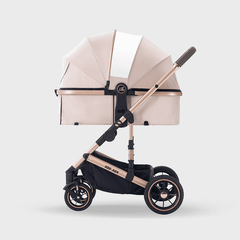 Carrinche de bebé multifuncional, carro para bebés que se puede sentar y acostar, cesta para dormir, carro para niños de alto paisaje, artefacto mágico para pasear a los niños. image 9