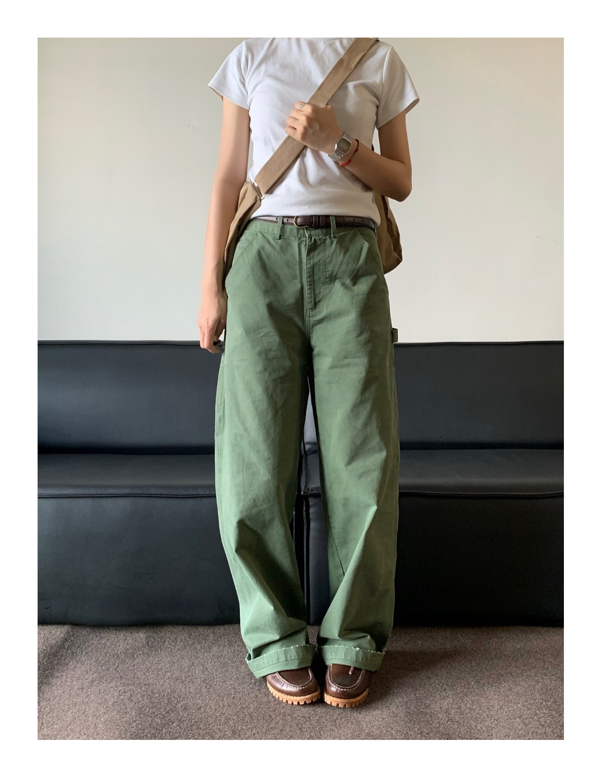 Men's Jeans Military Green Cargo Loose Simple Niche Draped Casual Pants Trendy Versatile_voghion.com