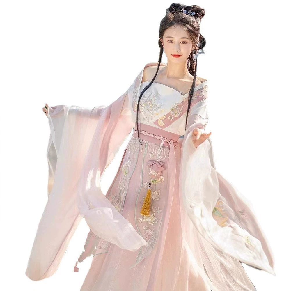 Первоначальный Hanfu женский вышитый талиевый длинный пиджак Wei, Jin, Юньнань эпоха осенняя стиль антикварная широкая рукав, весна и лето китайский стиль