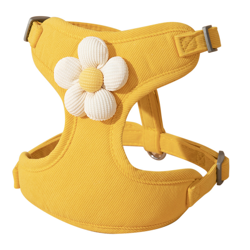 Mascotas fuera, pequeña margarita, correa bordada, chaleco de encaje, perro, gato, correa en el pecho, perro pequeño, espalda en el pecho, transfronterizo