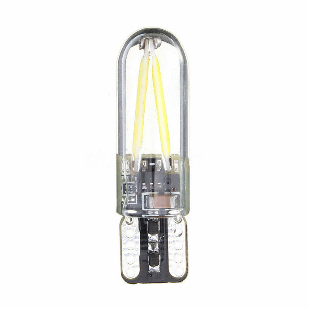 Bombilla LED automotriz COB T10 W5W T10 12V lámpara de ancho de vidrio filamento a través del tubo decodificación no polar