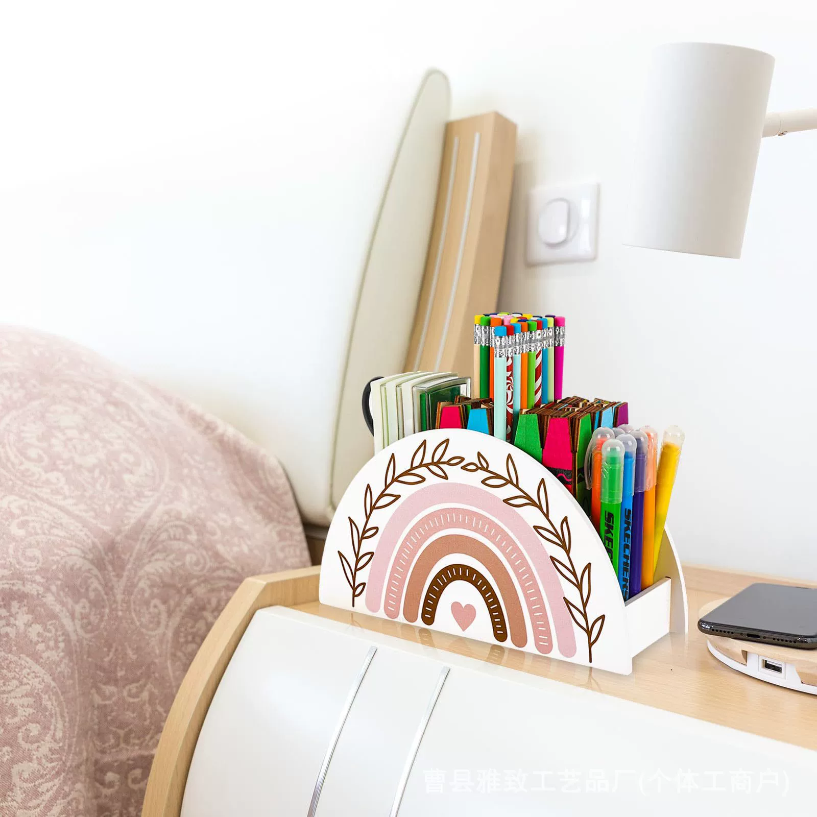 Многофункциональная деревянная ручка простой канцелярский принадлежности веерообразная канцелярская труба отделка коробка из цельного дерева радужная ручка