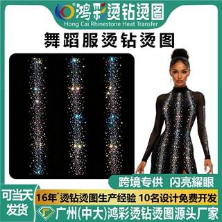 跨境专供七彩AB钻烫钻织带排钻烫图舞蹈服DIY辅料钻条现货批发