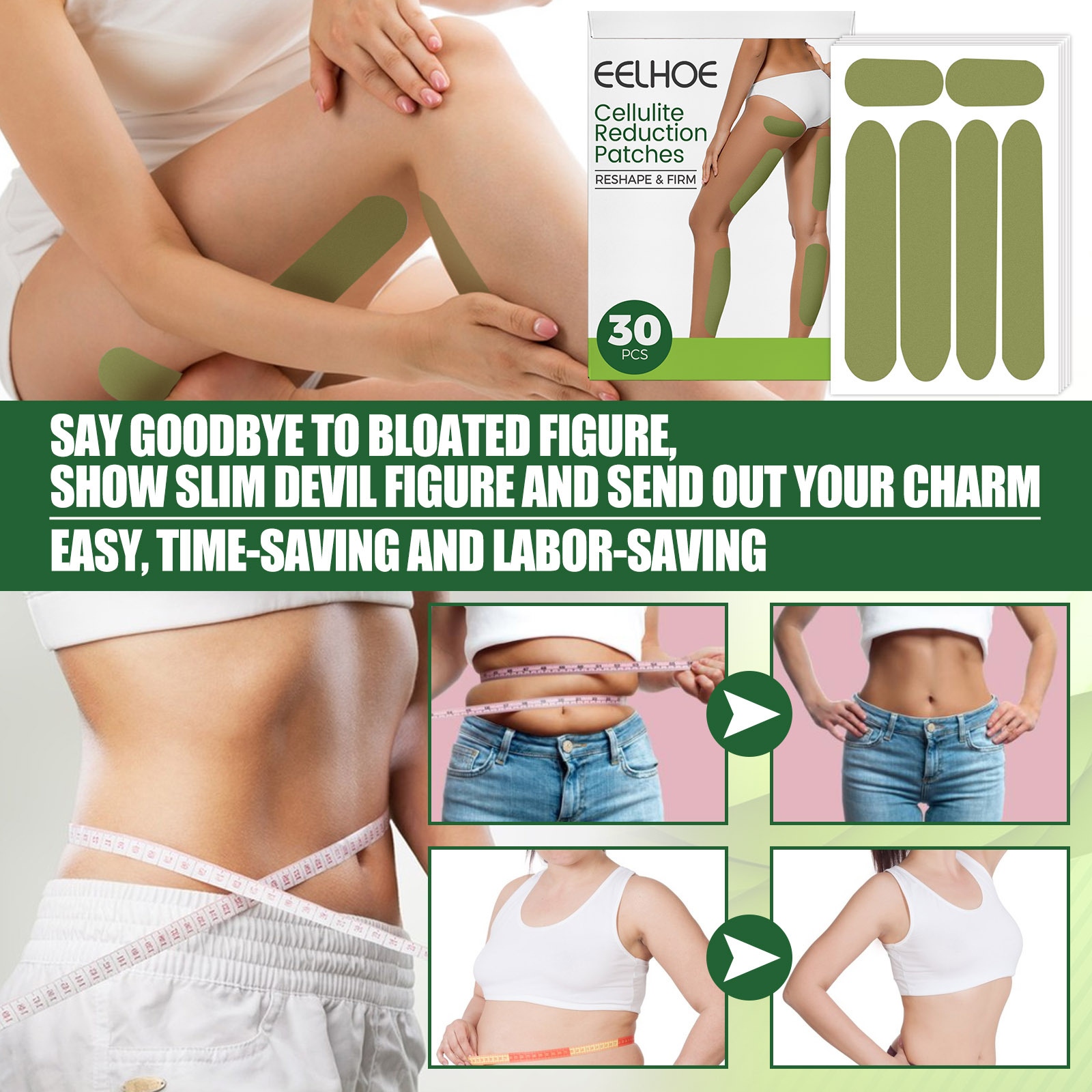 EELHOE koirohuplaaster kõhu pinguldamiseks, reielihaste keha vormimiseks ja jalgade vormimiseks laiskadele inimestele_voghion.com