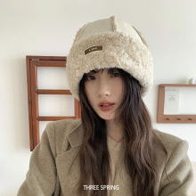 批发韩国2025年秋冬新款韩系皮毛一体瓜皮帽女加厚加绒百搭地主帽