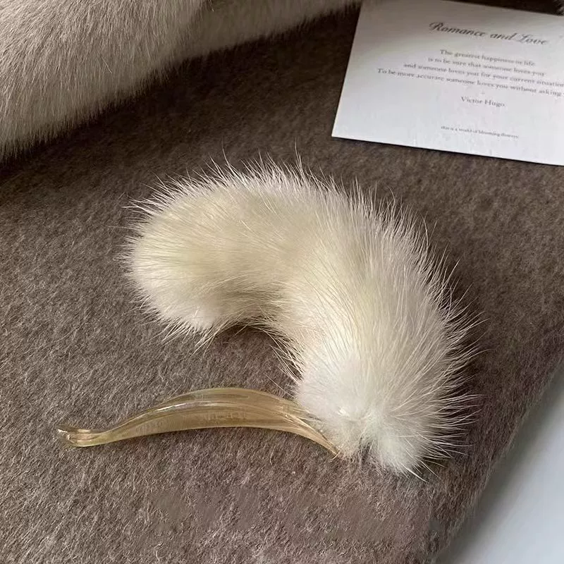 Осенний и зимний темперамент дикая плюшевая утка заколка для волос 2024 новый затылок
