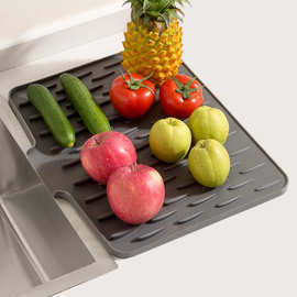 台面斜坡硅胶沥水垫厨房防烫隔热锅垫加厚台面垫子防滑菜板固定垫