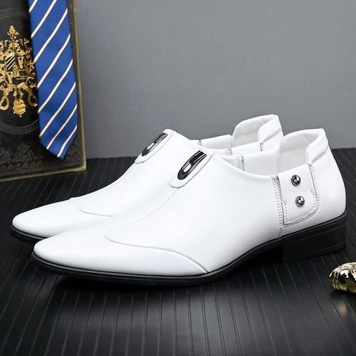 Autumn and Winter Men's Business Formal Leather Shoes, Youth Toe-Button Shoes, British Style Shoes, Black, with Warm Padding