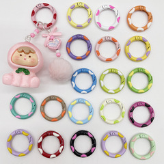 ドーナツスプリングバックルオープンリングカラースプリングリングキーホルダーdiyアクセサリーアクセサリーストラップブックサークルカードホルダー