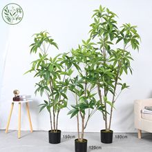 新款仿真发财树家居造景盆栽家居室内装饰摆件假树室内摄影道具