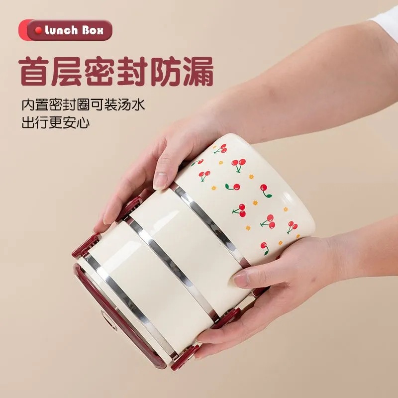 Nuevo producto de cereza aislamiento de acero inoxidable alumno de oficina portable caja de comedor puede calentar microondas caja de almuerzo