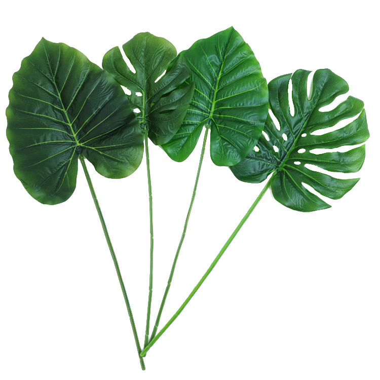 Suministro transfronterizo simulación de hoja de espalda de la tortuga goteo Guanyin decoración de la playa fiesta boda mesa de comedor accesorios de arreglo floral monstera