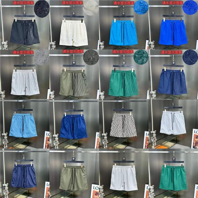 Cross-Border Foreign Trade Summer Men's Trendy Beach Shorts Seaside Swimming Quick-Dry Double F Letter Casual Sports Pants