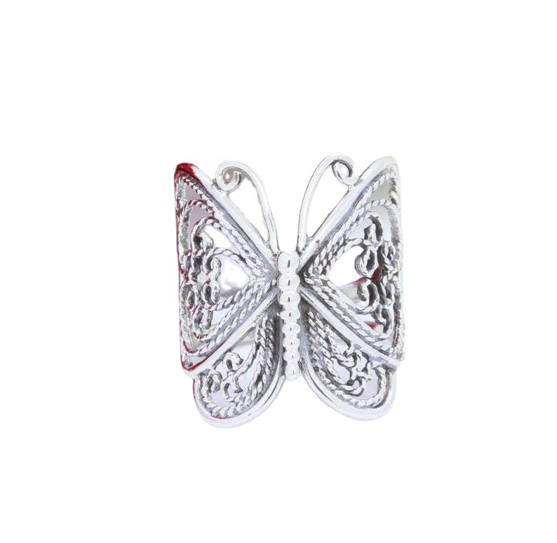 Anello farfalla regolabile in lega elegante gioiello animale_voghion.com