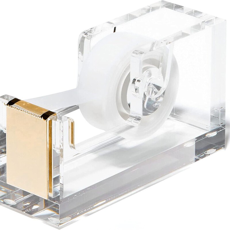 Tape dispenser-the bottom of the non-slip rubber bracket can hold small, standard, and large tape rolls