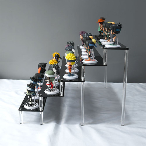 Factory Wholesale Black Acrylic Stair Step Model Handheld Display Rack Figure Peppa Pig Blind Box Jewelry Storage Rack