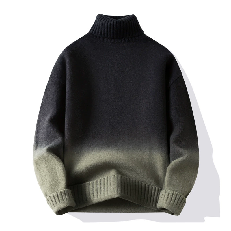 Демисезонный флис-кофточка из пряжи, oversize градиентный дизайн, толстый плюш, длина 60 см