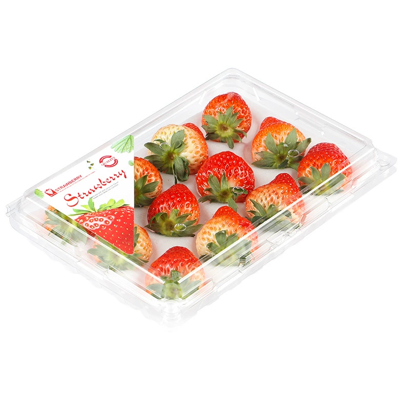 Strawberry, plastic box, rectangular pack