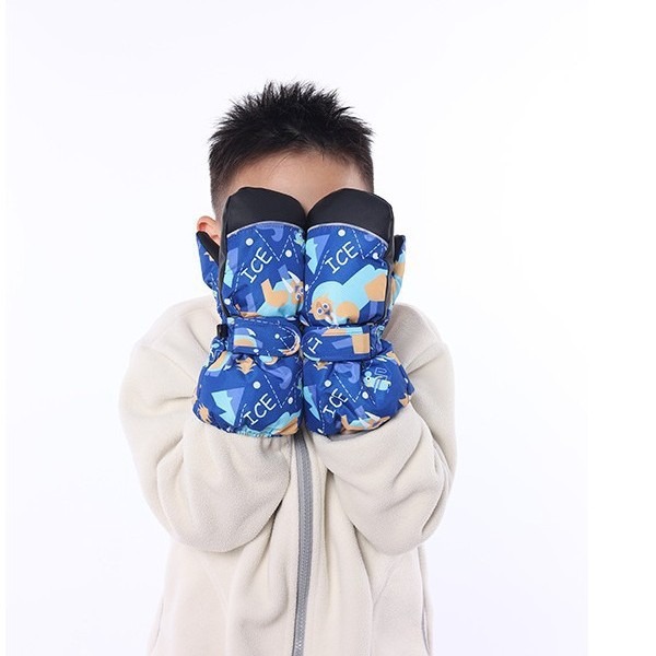 Thick, warm, waterproof winter gloves for children, suitable for outdoor cycling, skiing, and motorcycling.