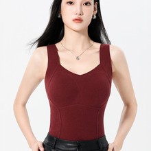 秋冬爆款石墨烯保暖背心女外穿打底上衣收腹显瘦一体式防寒打底现